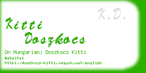 kitti doszkocs business card